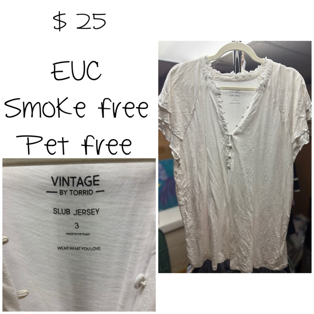Torrid Cream Slub Jersey Top